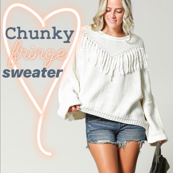 Gypsy Los Angeles Sweaters - Fringe Bell Sleeve Sweater